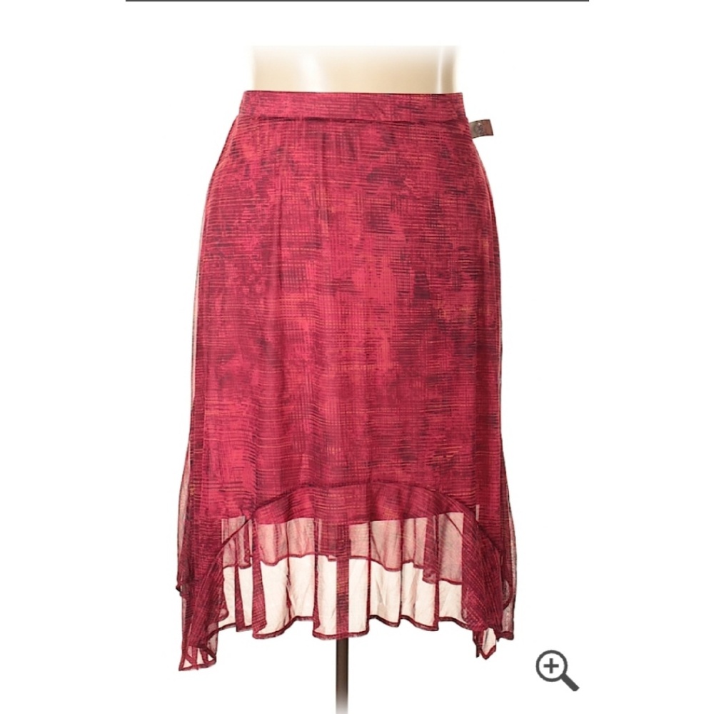 Red Patterned Skirt